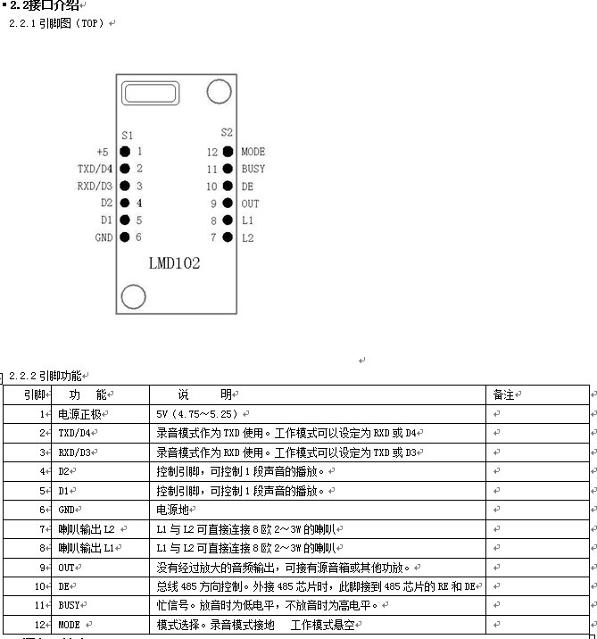 485语音？長MD102接口注明